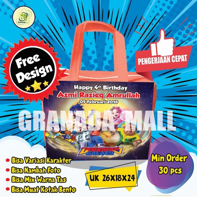 

PROMO TAS ULANG TAHUN ANAK / GOODIE BAG RESLETING BENTO CUSTOM 26 x 18 x 24 ( P x L x T )