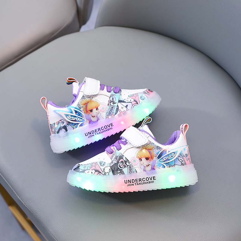 LittleAaron KELLY K58 Sepatu Sneakers Anak Laki / Perempuan LED Menyala Import sekolah Sport Termurah Sendal Bayi Anak Cewek Cowok