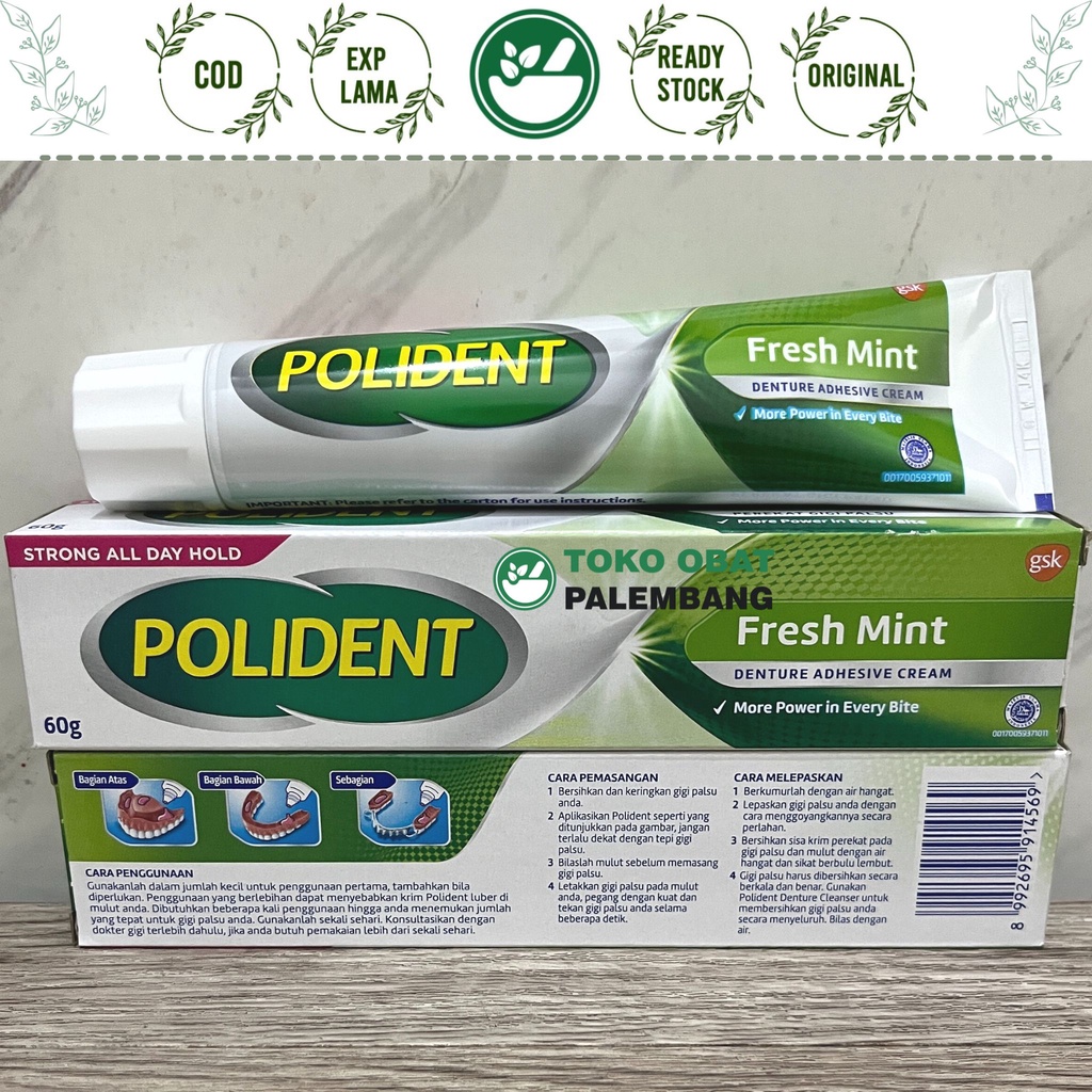 Jual POLIDENT 60 GRAM PEREKAT GIGI TIRUAN FRESH DENTURE ADHESIVE CREAM