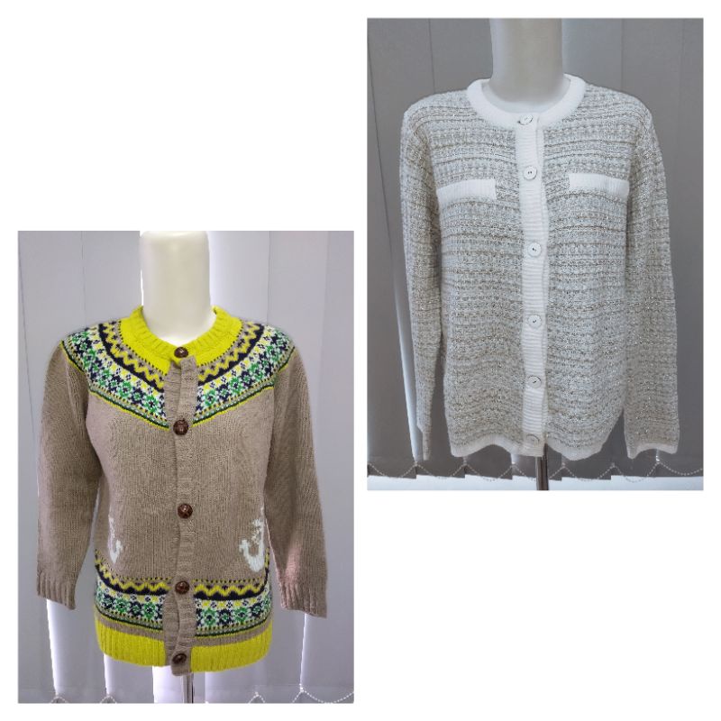 Rajut/rajutan Bermotif Cardigan, Atasan