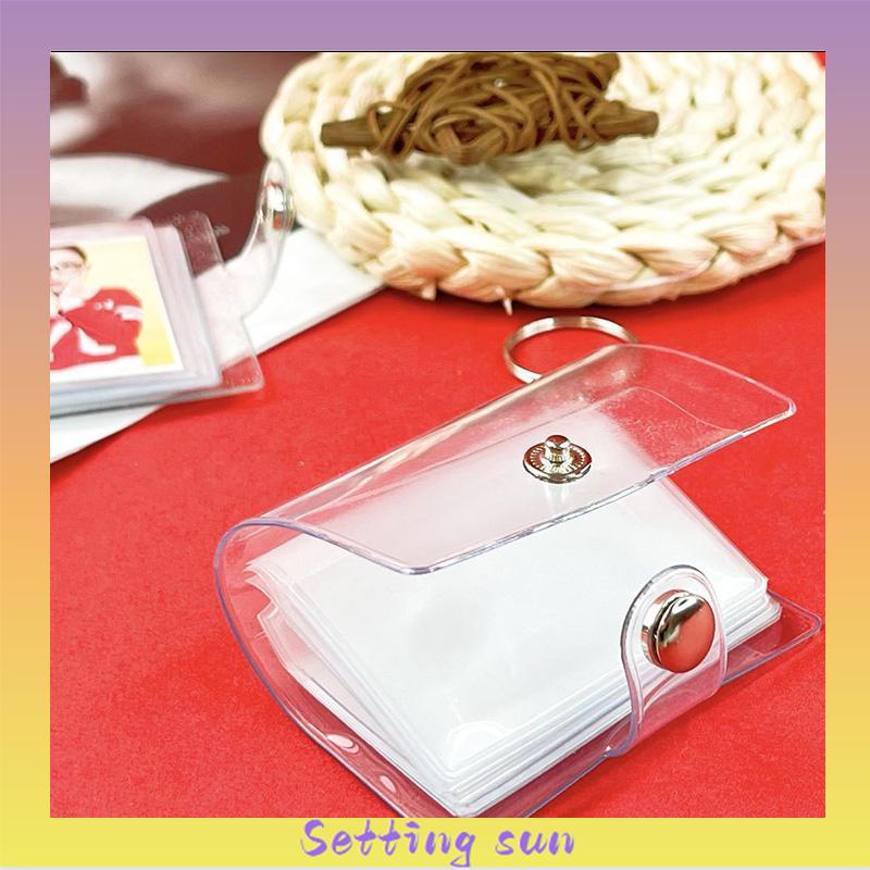 1 &amp; 2 Inch Mini Photo Album 16 Pockets KeyRing Key Ring Shiny Transparent Foto Binder Kecil Card Holder Keychain Gantungan Kunci Jelly Color KPOP Koleksi Ganci pacar memory kenangan hadiah potret  TN