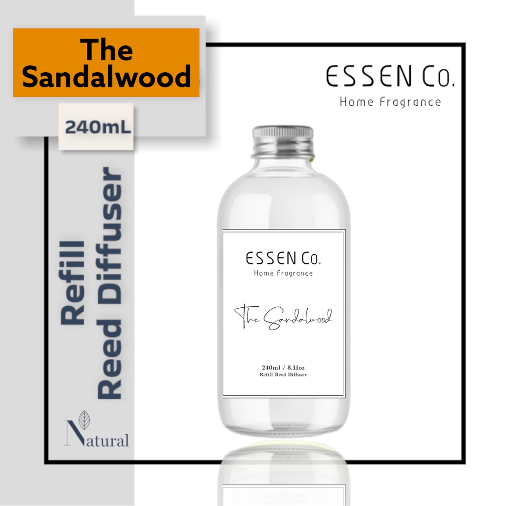 Essen Co Reed Diffuser Aromatherapy Sandalwood Pengharum Pewangi Ruangan Aromaterapi Refill 240ml