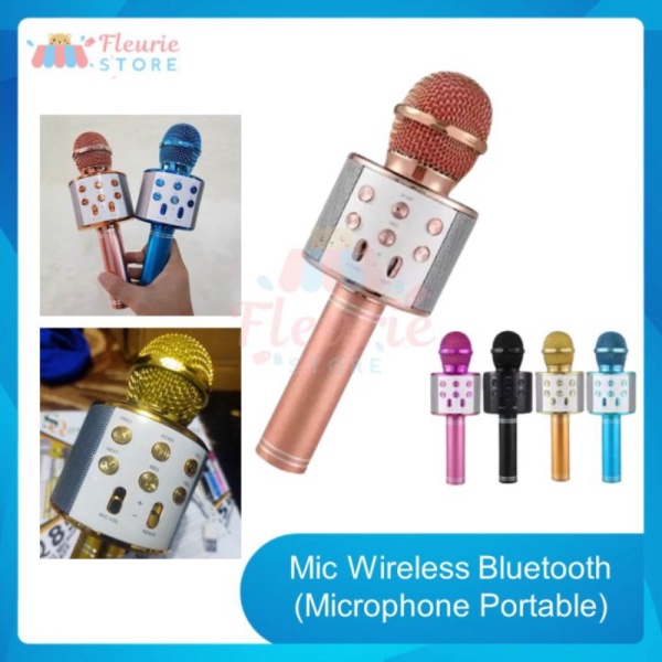 Dijual - Berkualitas Mic WS-858 - / WS Karaoke Microphone WS858 858 Wireless Bluetooth Pink