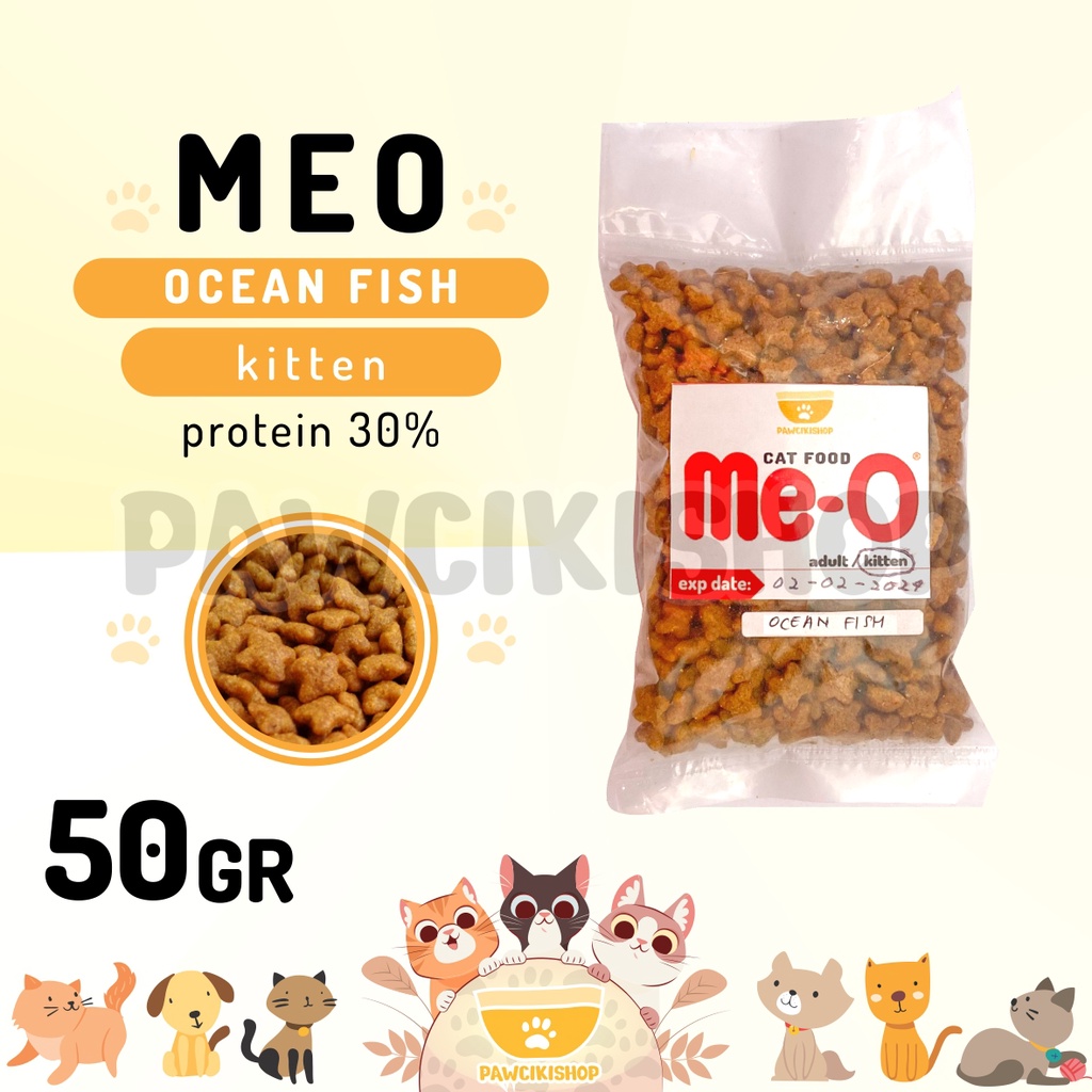 PAWCIKISHOP - MEO KITTEN OCEAN FISH 50GR / meo / meo kitten / makanan kucing meo / makanan kucing me
