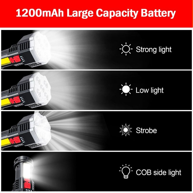 Senter LED 5 Mata COB Super Terang / Emergency Flashlight S 11