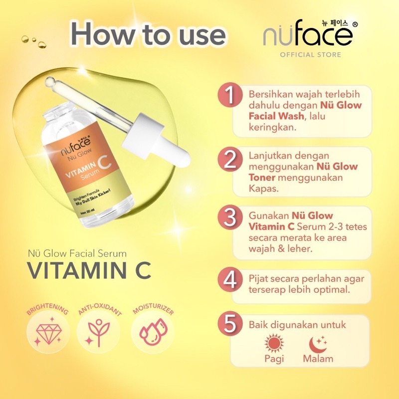 [BPOM] READY Nuface Nu Glow Vitamin C Serum Wajah Glowing 20 Ml