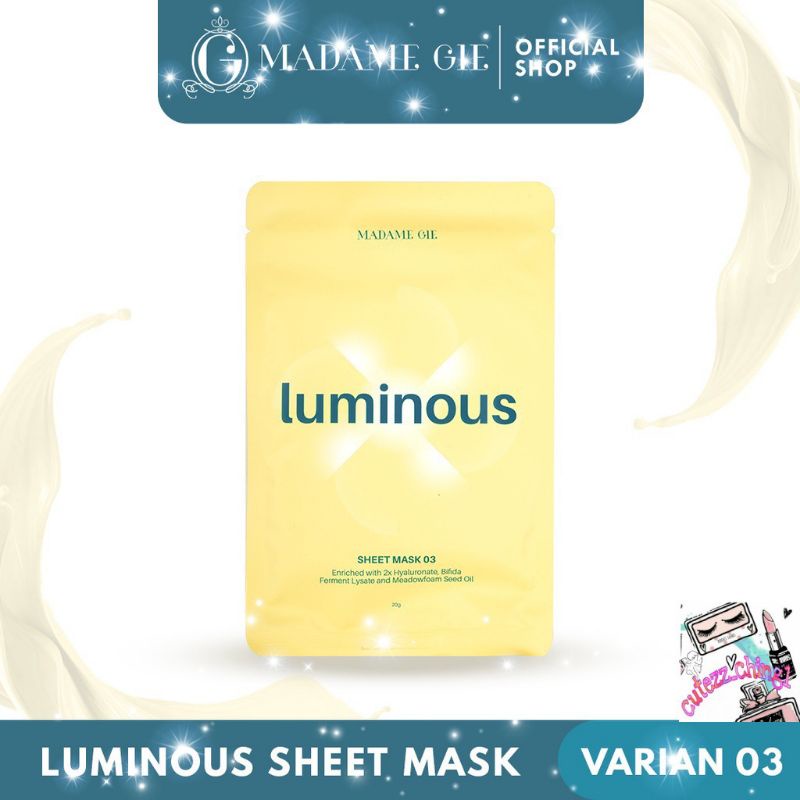 ☃️Cutezz_Ching1☃️Madame Gie Luminous Sheet Mask - Skincare Masker