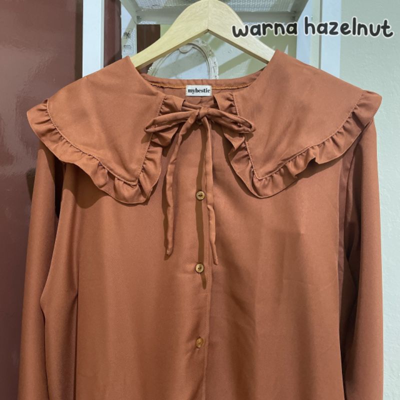 SOOMIN BLOUSE REMPEL POLOS TALI BIG SIZE JUMBO OVERSIZE KOREAN STYLE