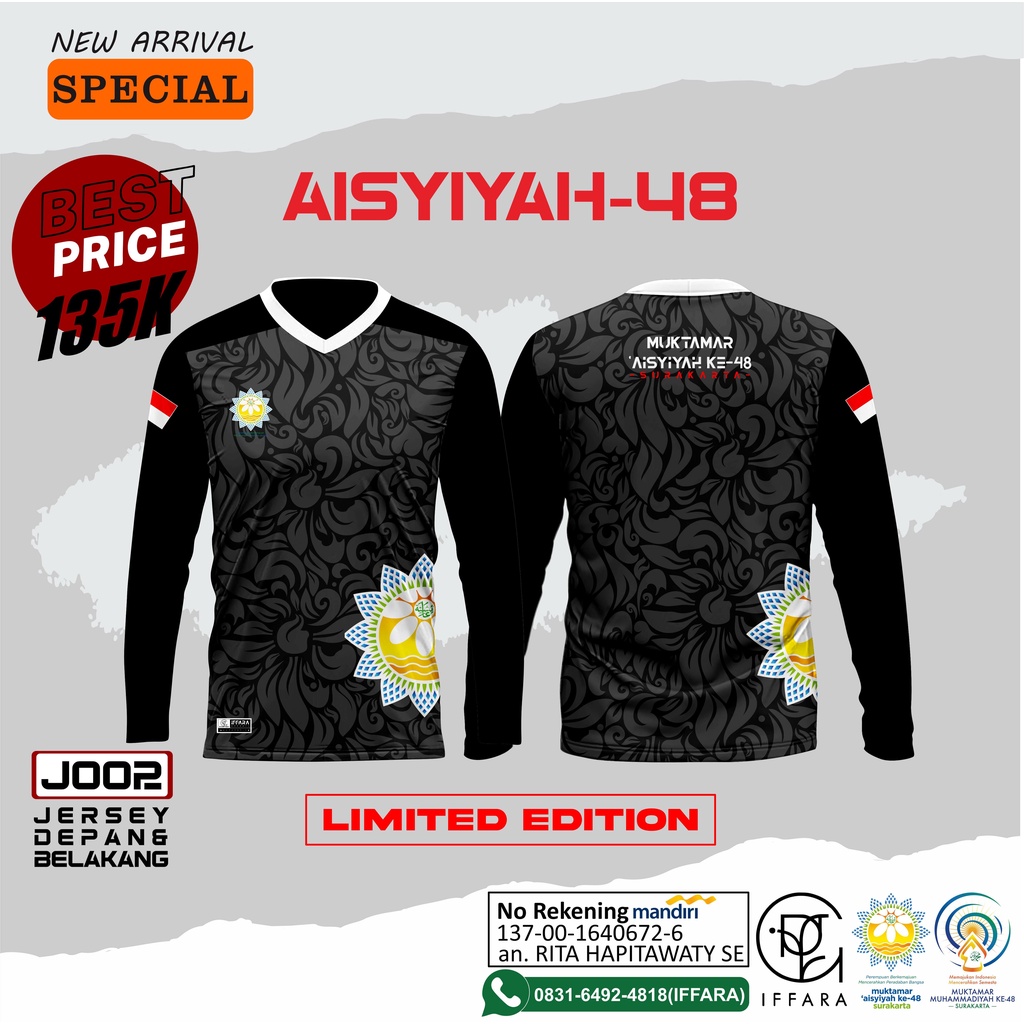 Kaos Jersey 'Aisyiyah Muhammadiyah - 48 Surakarta - Jersey Spesial Muktamar Muhammadiyah