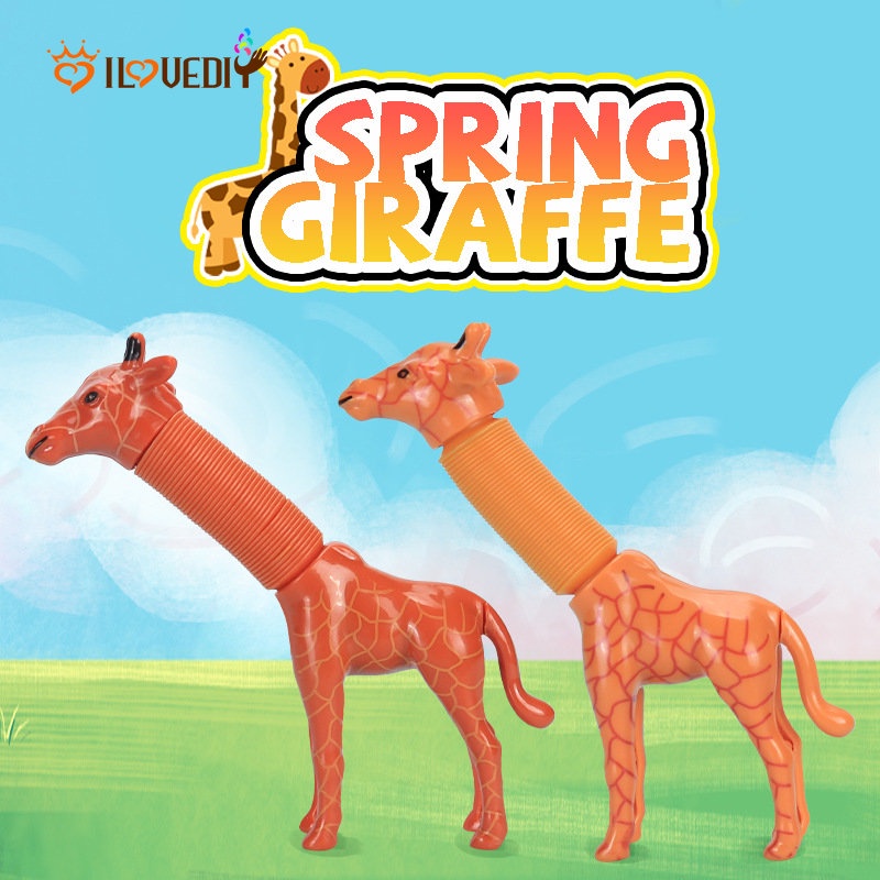 Mainan Puzzle Tabung Stretching Motif Kartun Hewan Jerapah Untuk Anak