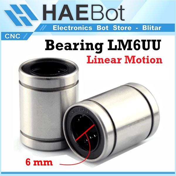 [HAEBOT] LM6UU Linear Motion Bearing Bushing 6mm CNC 3D Printer Slider Mekanik Machine  Axis Smooth Rod Besi