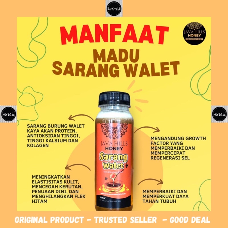 

Madu Sarang Walet Java Hills Honey 330 gr - premium raw honey madu mentah murni asli herbal mumtaz javahills organik 330gr