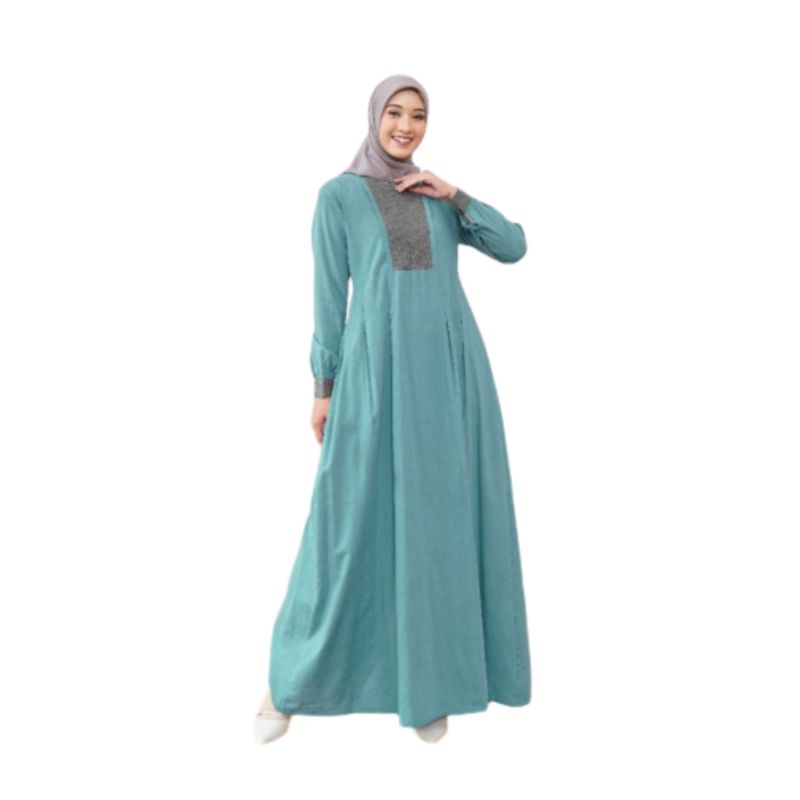 Gamis Muslim Nibras Syar'i Grey dan Purple kode NS 081
