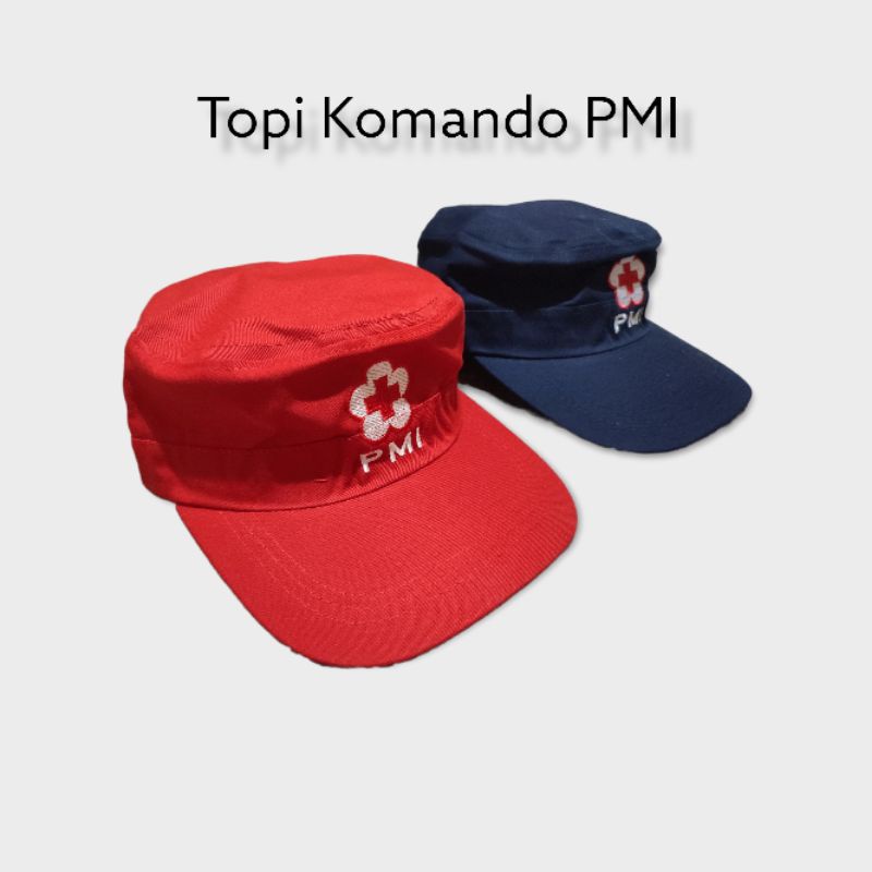 Topi Komando PMI Merah dan Biru