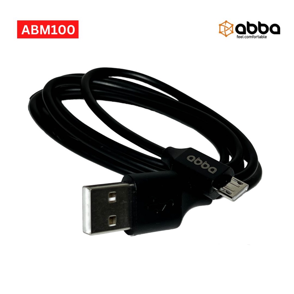 ABBA ABM100 KABEL DATA MICRO USB 2.4A FAST CHARGING 100CM BLACK