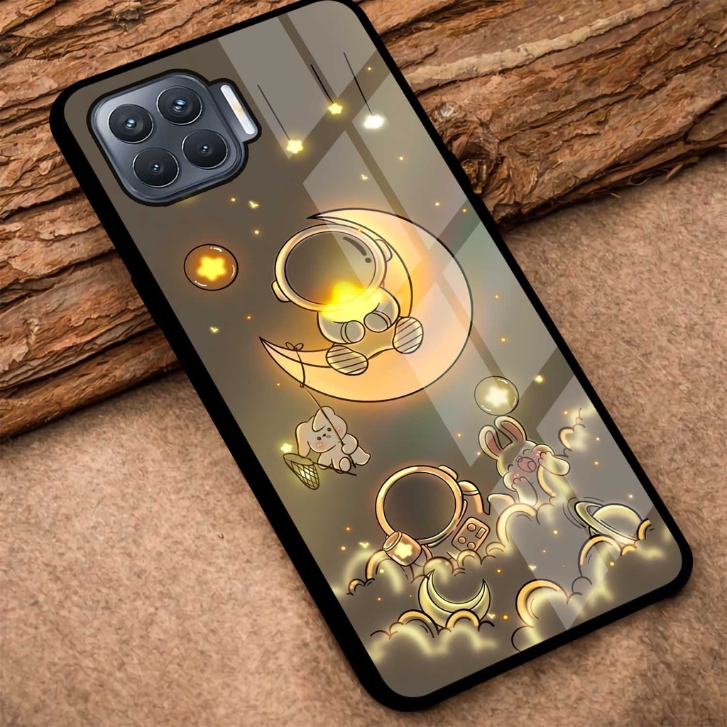 Case Glossy Oppo RENO 4F | Casing Kilau Hp Oppo | Pelindung Hp | Motif Aesthetic Nasa Astronout Mini