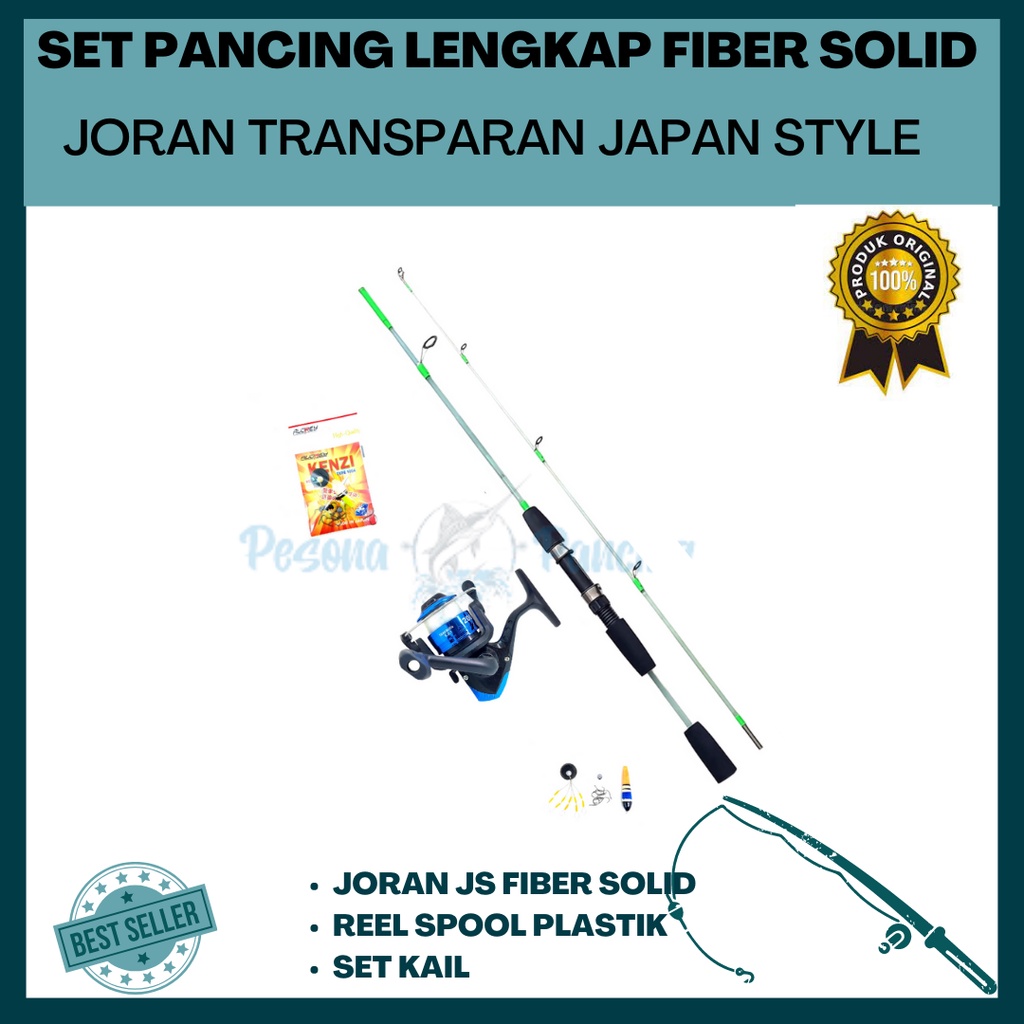 Set Pancing LENGKAP JORAN JAPAN STYLE TRANSPARAN 120-150 FIBER SOLID &amp; REEL SPOOL PLASTIK SIAP PAKAI