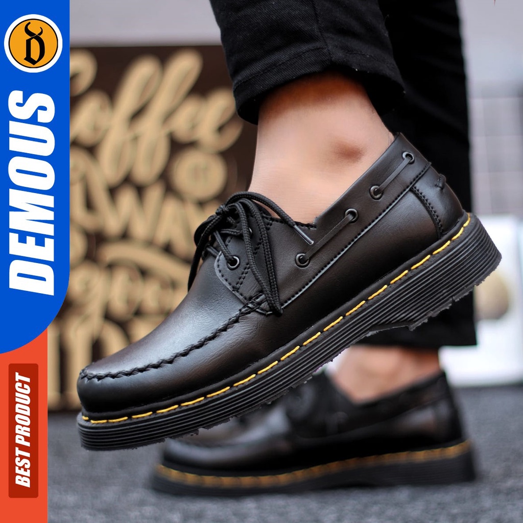 DEMOUS Vegito - Sepatu Pantofel Formal Docmart Kerja Pria