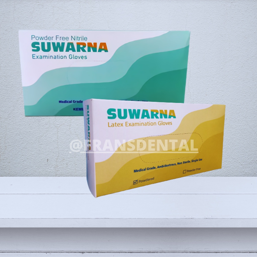 Sarung Tangan Medis Handscoon Suwarna Latex & Nitrile per 100 pcs