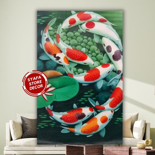 IKAN KOI HD -  Walldecor poster GAMBAR IKAN KOI HD  – LUKISAN IKAN KOI – BINGKAI IKAN KOI  – pajanga