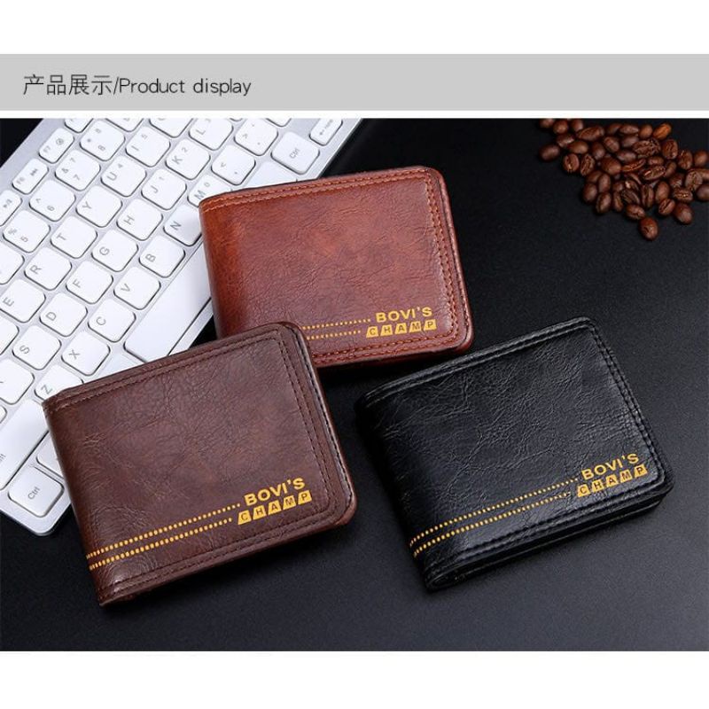 Medan Termurah KD21 Dompet lipat kulit Pu leather dompet pria import Bovi's