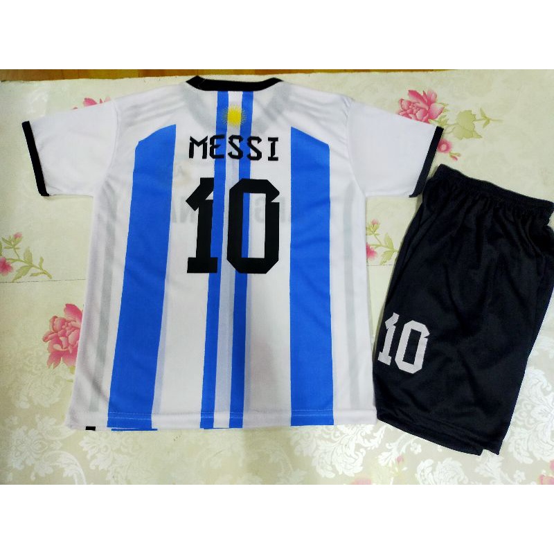 SETELAN BAJU BOLA ANAK NEGARA ARGENTINA PIALA DUNIA EDISI MESSI USIA 4-14THN