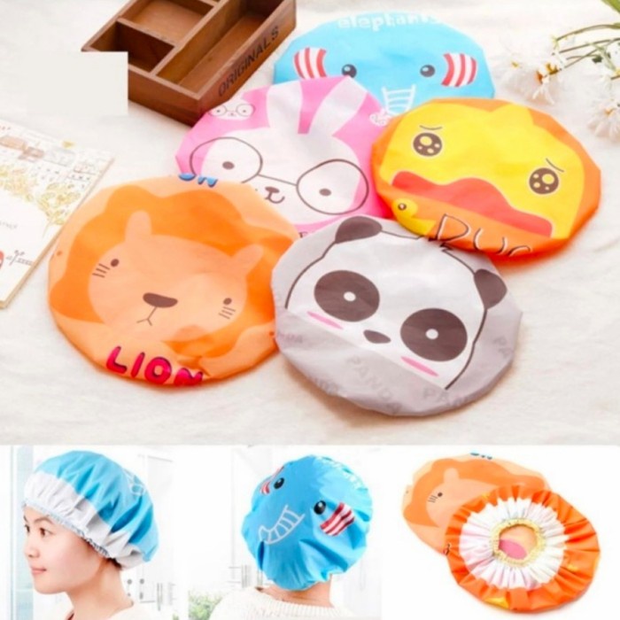 Shower Cap Karakter Harga per pcs Shower Cup Penutup Kepala Karakter Grosir