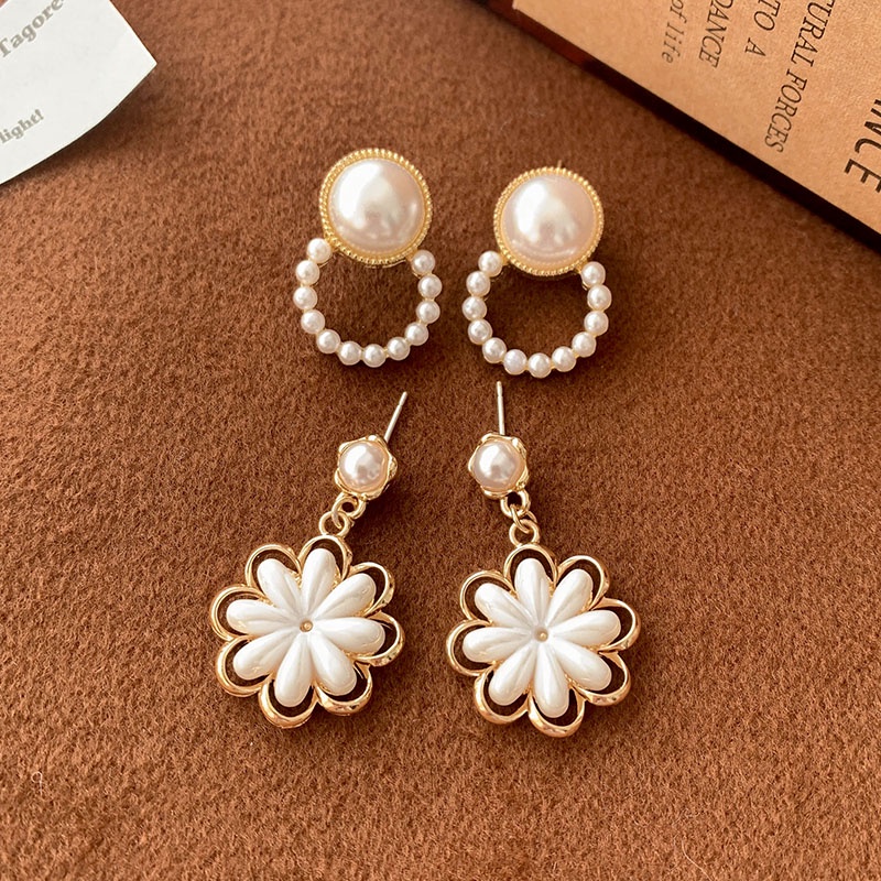 Anting Stud Mutiara Gaya Retro Korea Untuk Wanita