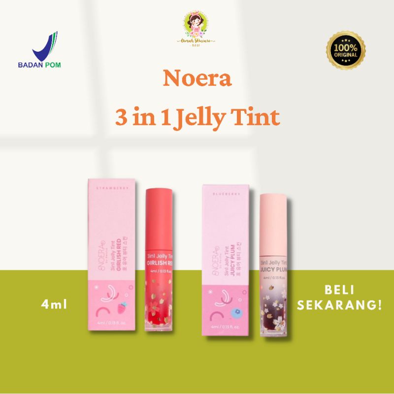 OEMAH BALI - Noera 3 in 1 Jelly Tint Girlish Red | Juicy Plum BPOM