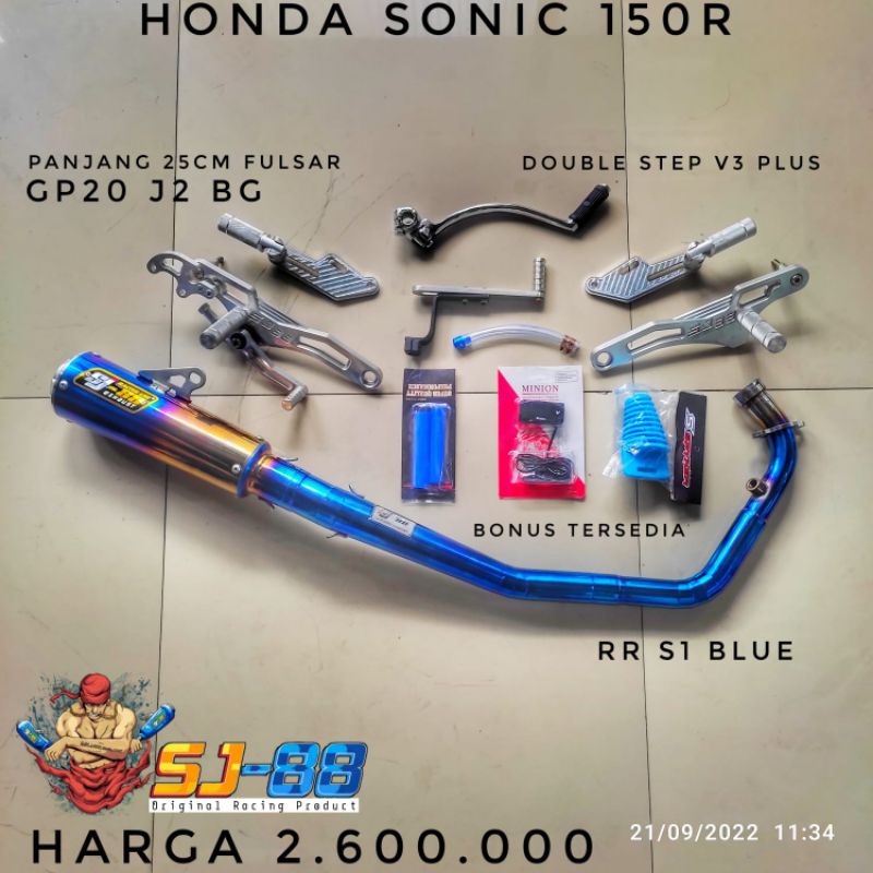 Knalpot sj88 sonic paket ub v3 rr s1 blue slincer gp20 j2 bg