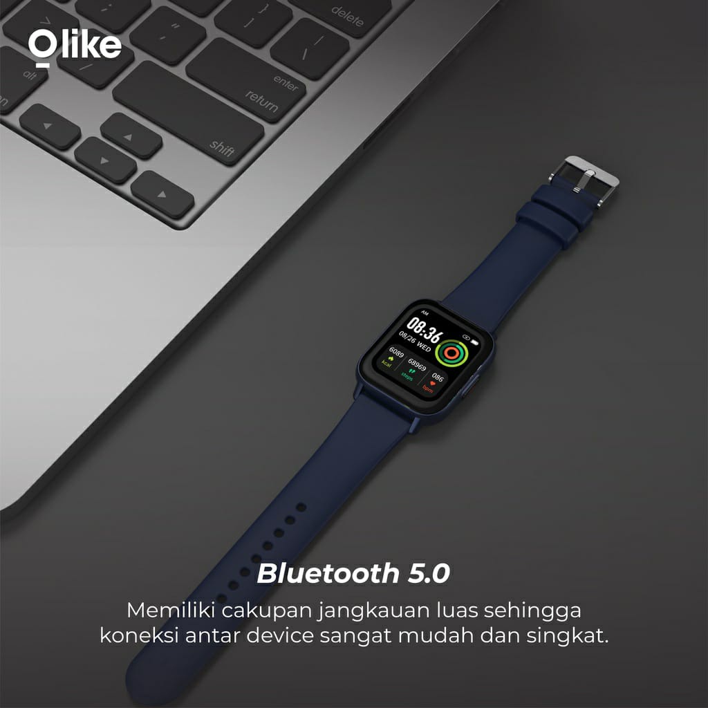 Olike Smartwatch Horizon HD Full Touch Screen Real Time temperature IP67 20 Days Stand By Time W12