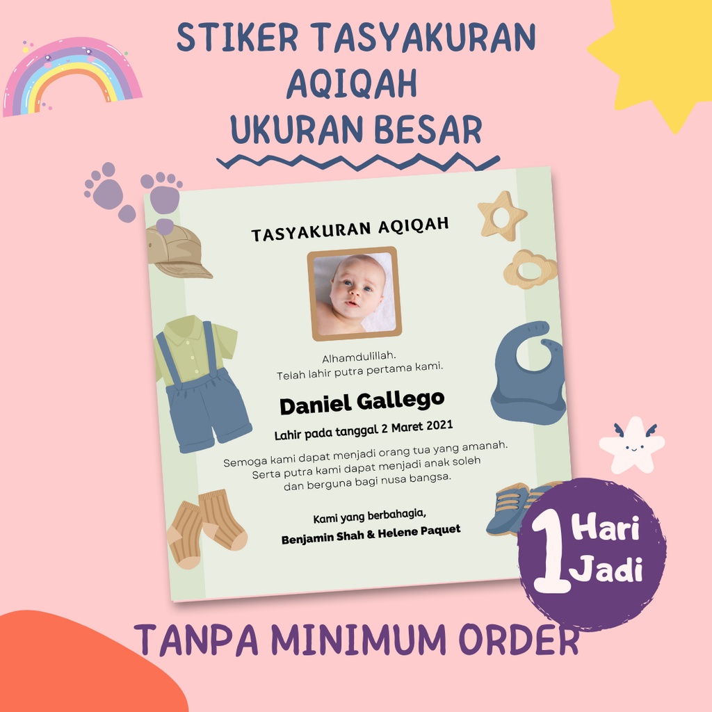 

STIKER LABEL AQIQAH / Sticker label Tasyakuran Aqiqah Tanpa Minimum Order Ukuran Besar
