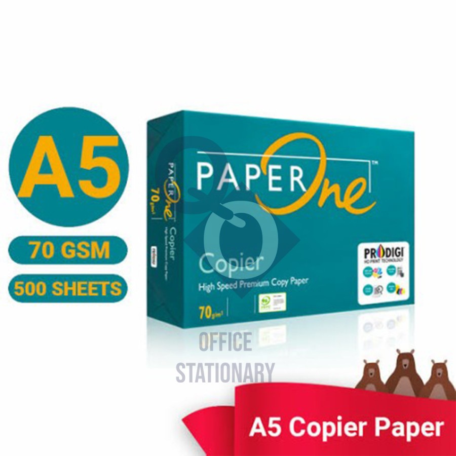

HJK Kertas HVS A5 70gr 75 Gram Paperone / Paper One 1 Rim Isi 500 Lembar
