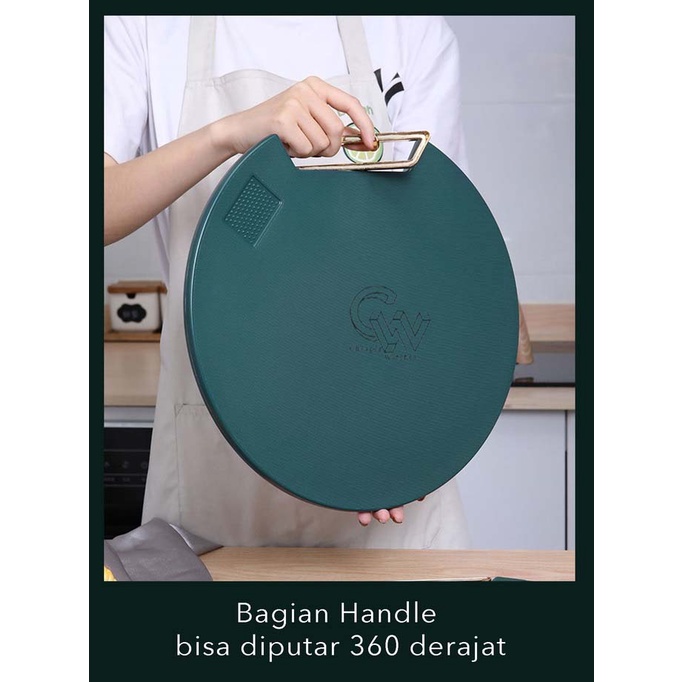 Cheaper-Talenan PE Anti Jamur Bakteri Cutting Board Bulat Dapur Hijau PREMIUM TEBAL