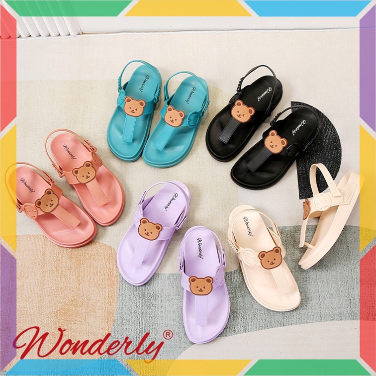 2025-1 Sandal Birken Wanita Wonderly Sendal Jepit Jelly Karet Empuk Cute Strap 2in1 Import Tawana