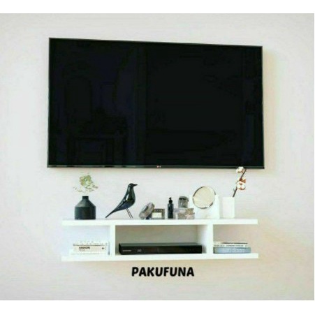 Rak Meja tv dinding minimalis moderen panjang 80cm x lebar 20cm x tinggi 15cm meja tv gantung rak kayu