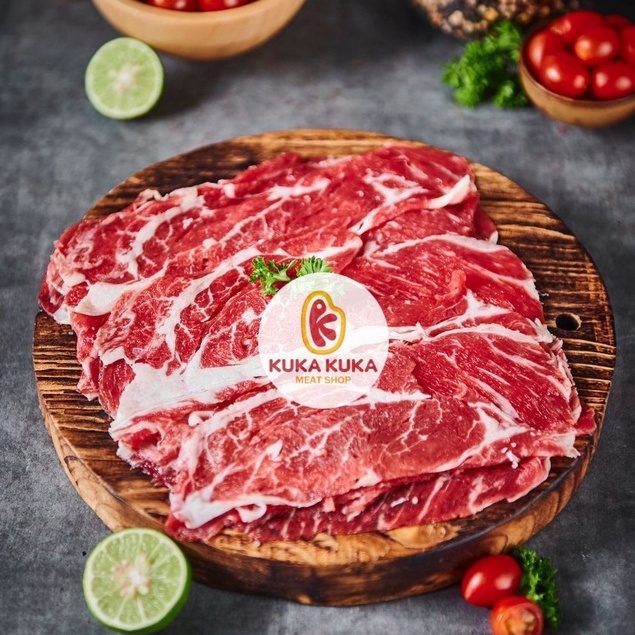 

Daging Sapi US Wagyu Beef Slice Prime Chuck Eye Roll Mb 4-5 - 250gram