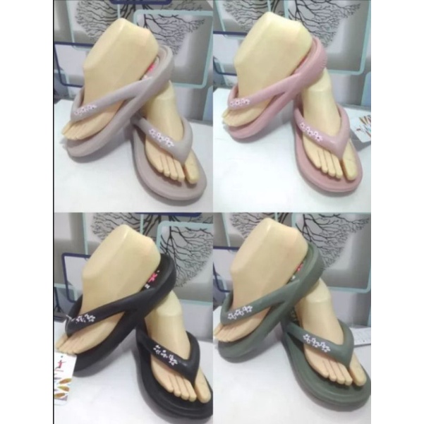 YK5019 Sandal Jepit Wanita Remaja Motif Bunga / Sandal Jepit Karet Merek Inkayni Size 36-40