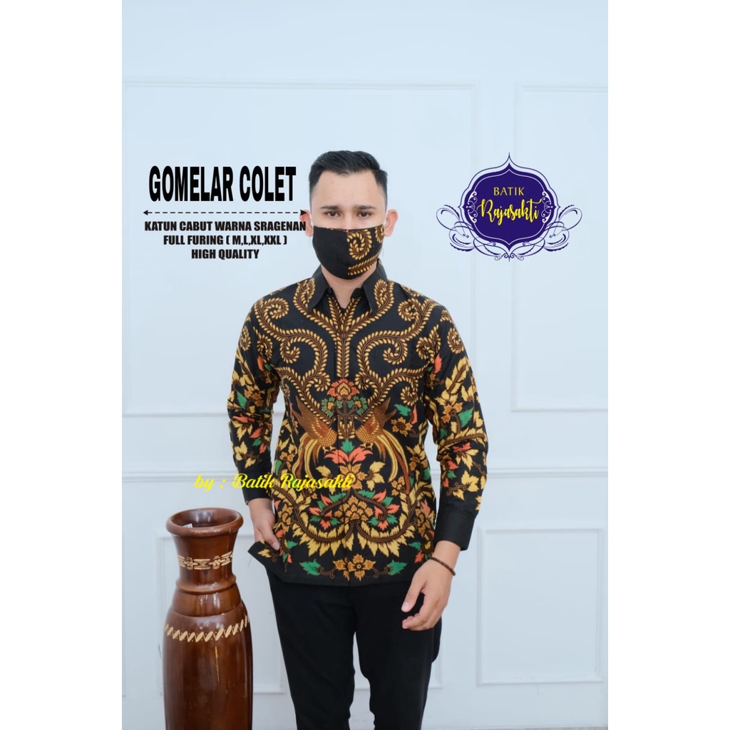 GOMELAR COLET RAJASAKTI BATIKSOLOAMANAH KEMEJA BAJU BATIK PRIA SOLO LENGAN PANJANG PENDEK LAPIS FURING ATASAN BATIK PREMIUM MODERN KATUN HALUS ADINATA COLET CAHAYA  SULTAN SOGAN MANUK TARUNG 2 MANUK TARUNG PEN MATAHARI BERSINAR SEPENGGAL MATAHARI KERTA