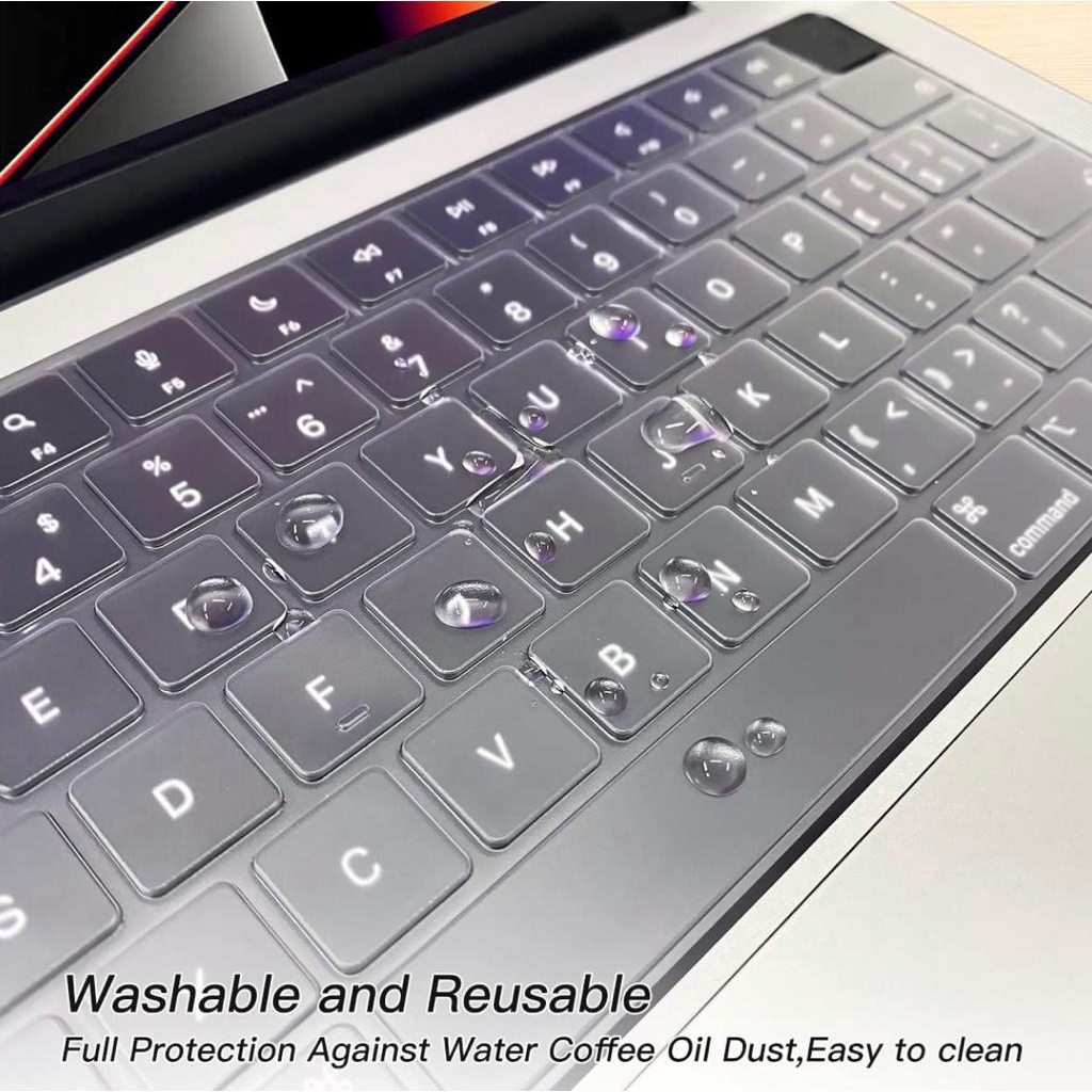 Silicone Pelindung Keyboard Protector MacBook Pro 14 inch A2442 &amp; MacBook Pro 16 inch A2485 w/M1 Chip, MacBook Air 13 M2