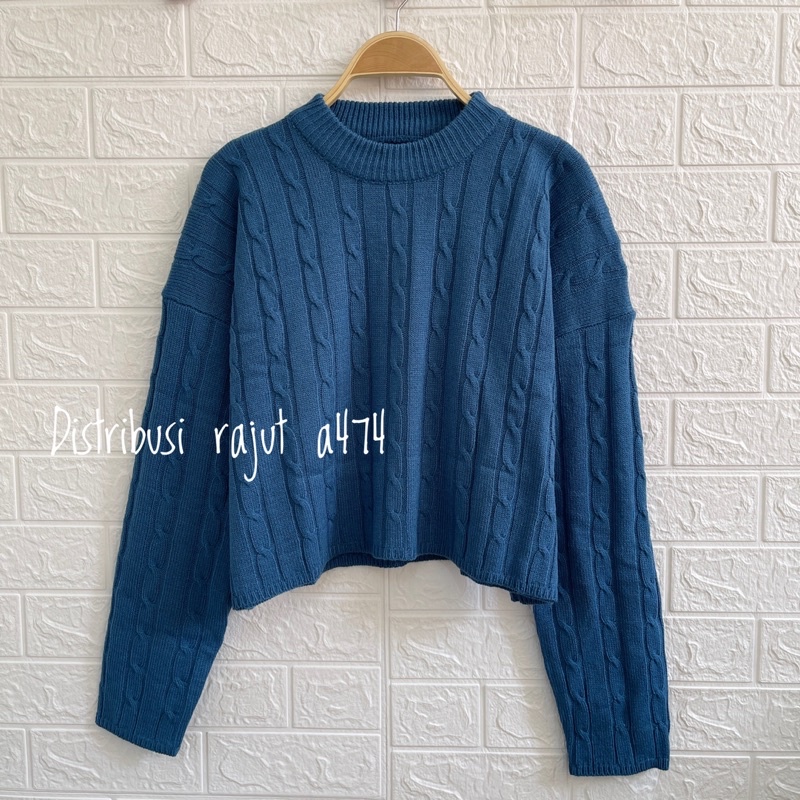 ANNISA COLAR SWEATER RAJUT CROP CABLE FULL