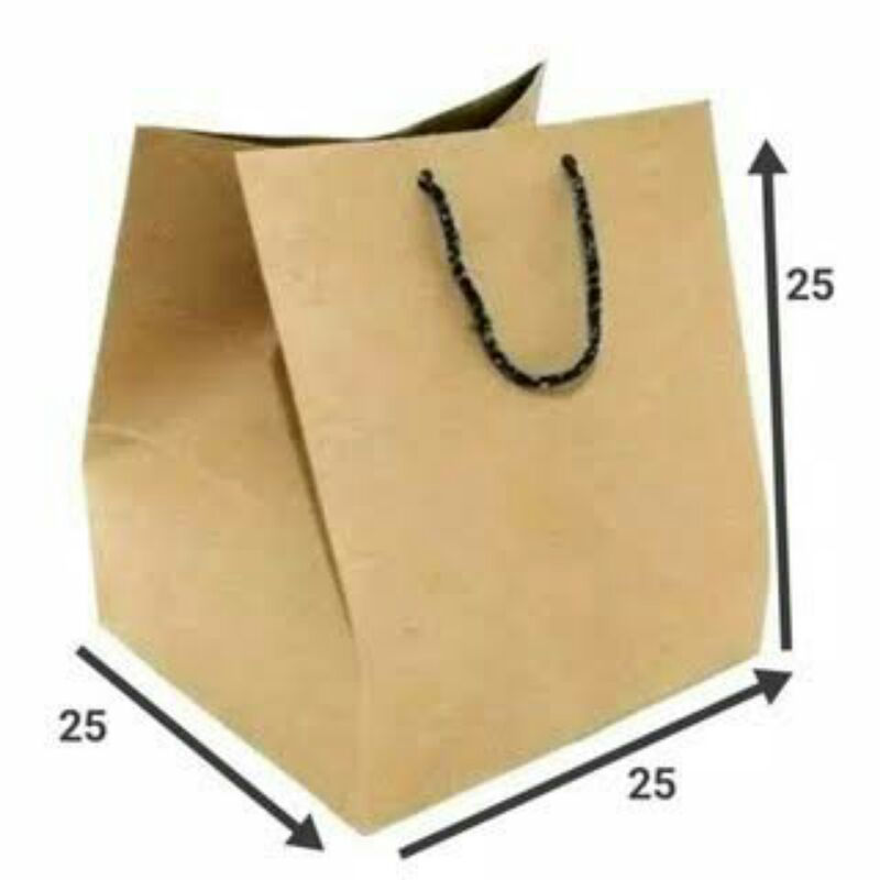 PAPER BAG 25X25X25/PAPERBAG BOX NASI 25/PAPER BAG COKLAT POLOS/TAS KERTAS POLOS/PAPER BAG SOUVENIR