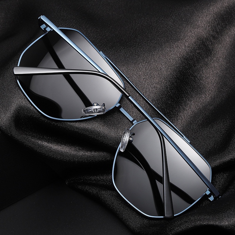 Kacamata Hitam Polarized Poligonal Double Nose Bridge Untuk Pria