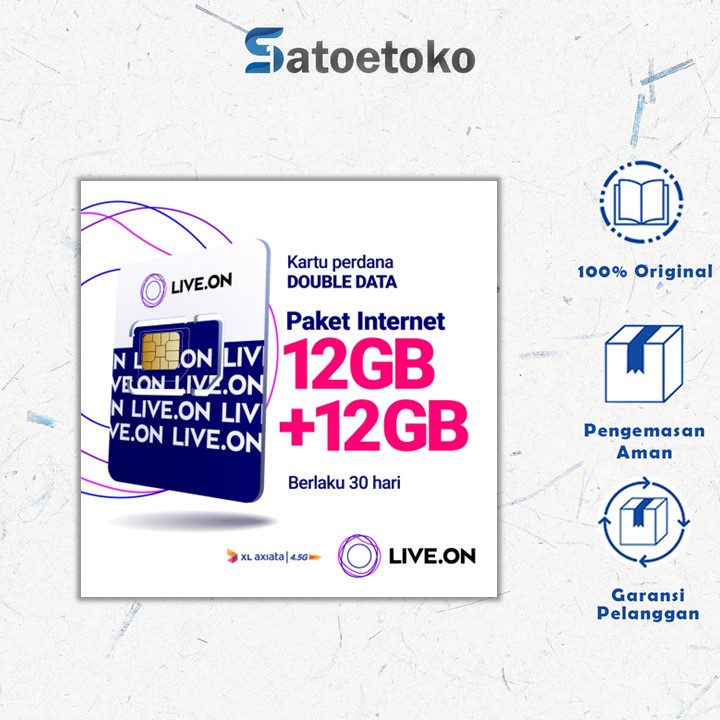 Kartu Perdana Live.On XL Power Click Double Data 12+12GB Bonus (30Hari)