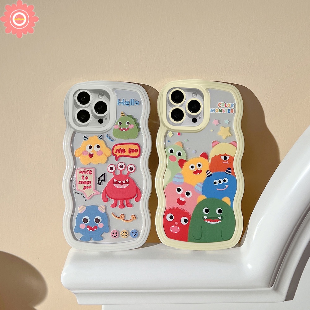 Soft Case TPU Motif Kartun Monster Untuk Oppo A17 A15 A54 A16 A57 2022 A7 A1K A17k Reno 5 6 7 8 4F 4Lite A5s A16s A12 A3s A11K A15s A33 A33 A52 2020