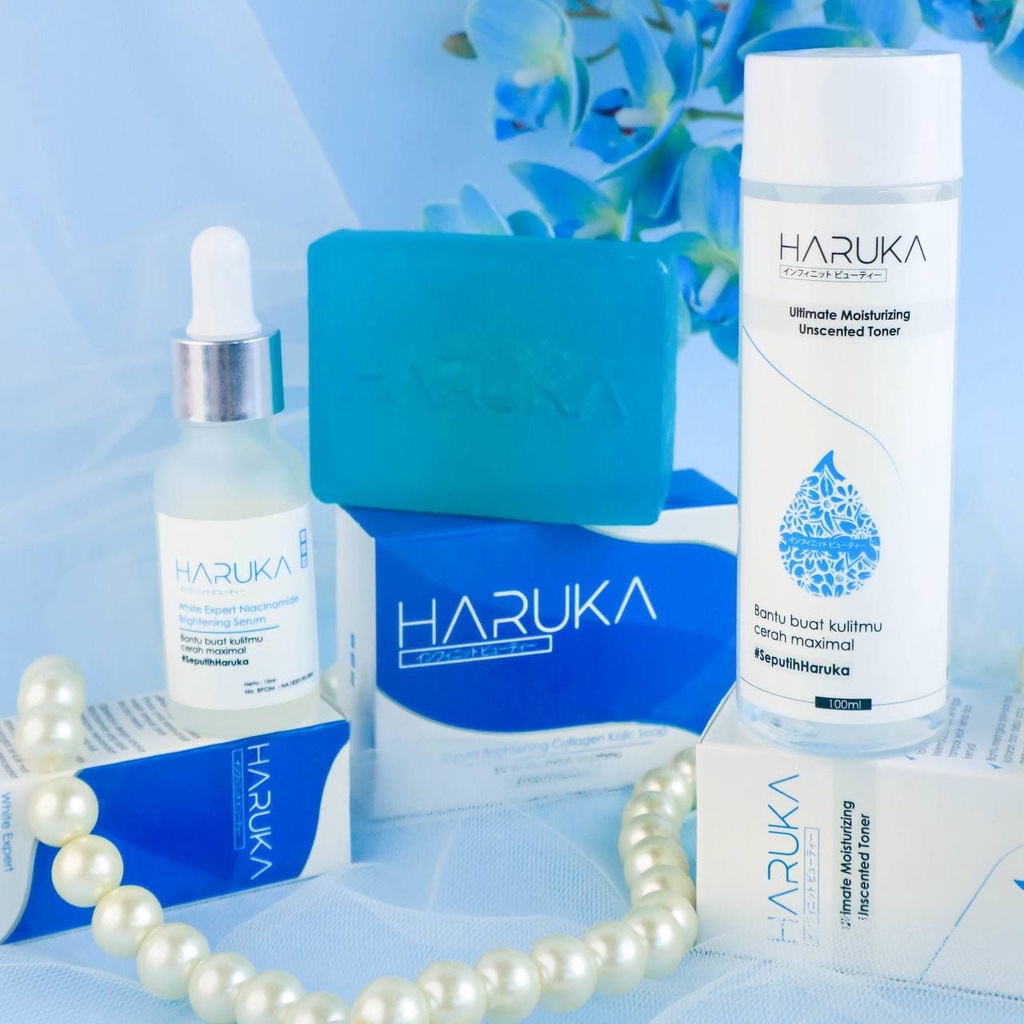 Paket Haruka Brightening Skincare  - Pembersih Flek Hitam Wajah Kusam Pria Wanita