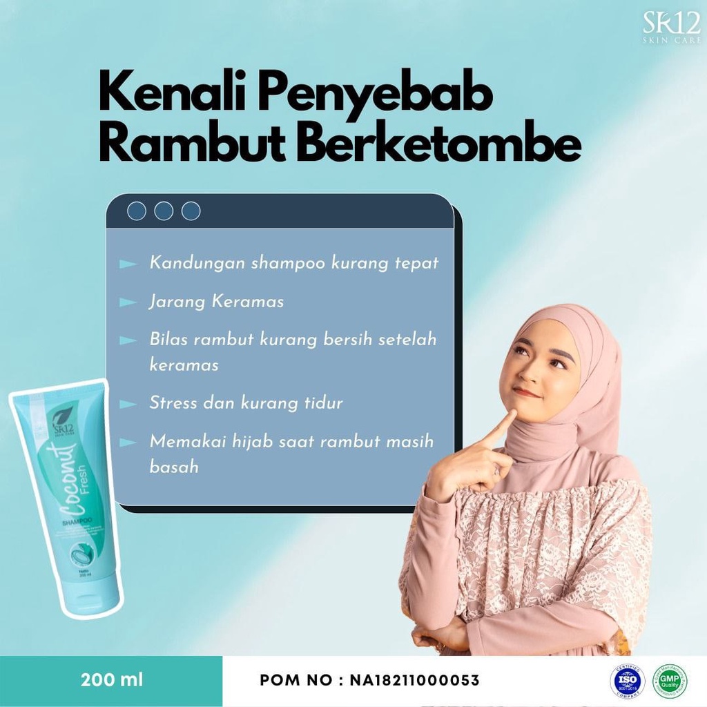 Shampoo SR12 Coconut Fresh Pump 280ml Anti Ketombe Dandruff GMP BPOM