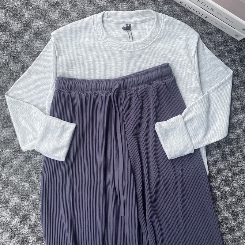 ONE SET Setelan Kaos dan Kulot-R Misty-KL Grey