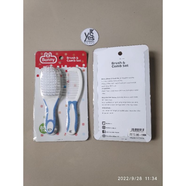 Bunny Brush &amp; Comb Set 1102/1104/1107 Paket Sikat Sisir Lembut Halus Baby 0 Bulan Newborn Bayi Baru Lahir Cewek Cowok buny