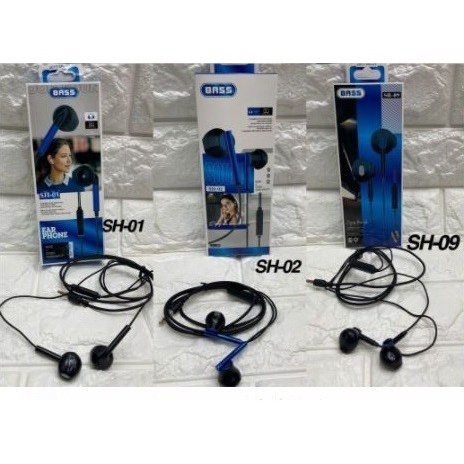 Headset Bass Mic Seri SH Handsfree HF SH-01 SH-02 SH-07 SH-08 SH-09 Grosir